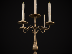 Ornamented Five Point Candelabra Modelo 3D