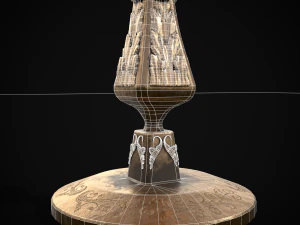 Ornamented Five Point Candelabra 3D Model