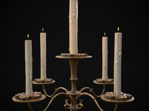 Ornamented Five Point Candelabra Modelo 3D