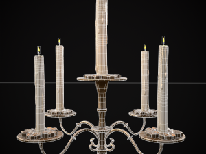 Ornamented Five Point Candelabra Modelo 3D
