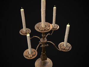 Ornamented Five Point Candelabra Modelo 3D