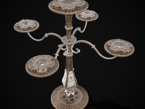Ornamented Five Point Candelabra Modelo 3D