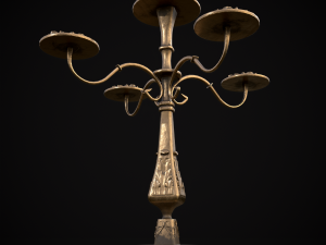 Ornamented Five Point Candelabra Modelo 3D