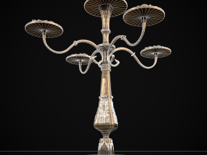 Ornamented Five Point Candelabra Modelo 3D