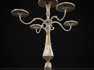 Ornamented Five Point Candelabra 3D Model