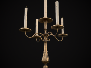 Ornamented Five Point Candelabra Modelo 3D
