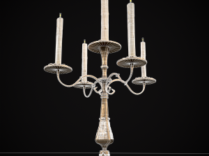 Ornamented Five Point Candelabra Modelo 3D