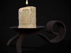 Simple Iron Chamberstick 3D Model