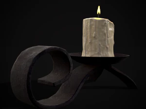 Simple Iron Chamberstick 3D Model