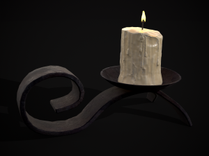 Simple Iron Chamberstick 3D Model