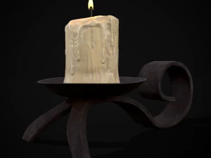 Simple Iron Chamberstick 3D Model