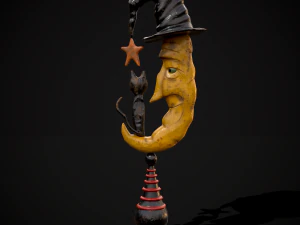 Moon and Cat 3D Model