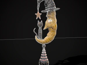 Moon and Cat 3D Model