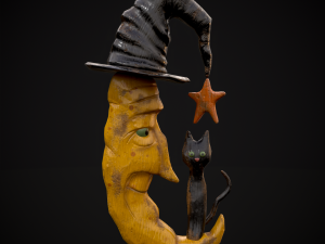 Moon and Cat 3D Модель