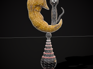 Moon and Cat 3D Модель