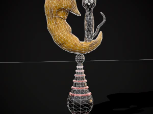 Moon and Cat 3D Model