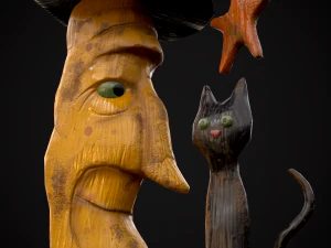 Moon and Cat 3D Model