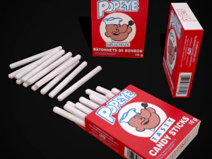 Popeye Candy Sticks 3D Model