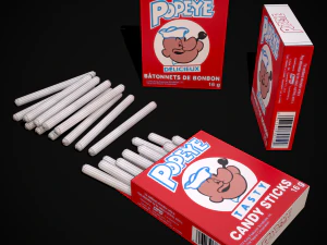 Popeye Candy Sticks 3D Model