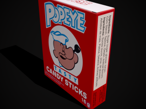 Popeye Candy Sticks 3D Model