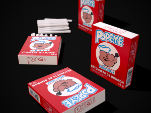 Popeye Candy Sticks 3D Model