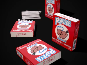 Popeye Candy Sticks 3D Model
