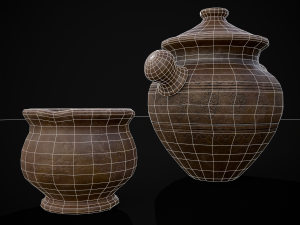 Engraved Earthenware Bean Pot Modelo 3D