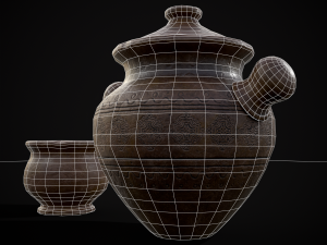 Engraved Earthenware Bean Pot Modelo 3D