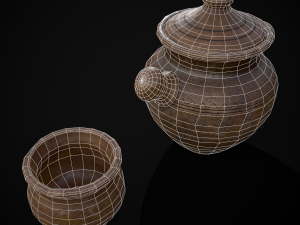 Engraved Earthenware Bean Pot Modelo 3D