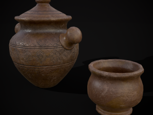 Engraved Earthenware Bean Pot Modelo 3D