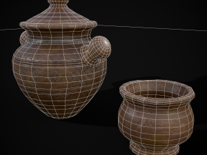 Engraved Earthenware Bean Pot Modelo 3D