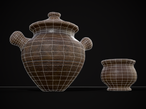 Engraved Earthenware Bean Pot Modelo 3D
