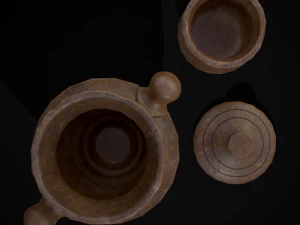 Engraved Earthenware Bean Pot 3D Model