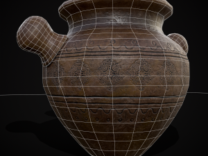 Engraved Earthenware Bean Pot Modelo 3D