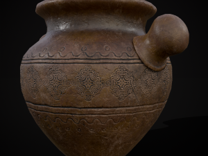 Engraved Earthenware Bean Pot Modelo 3D