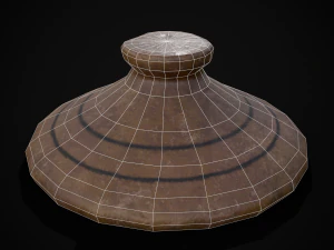 Engraved Earthenware Bean Pot 3D Model