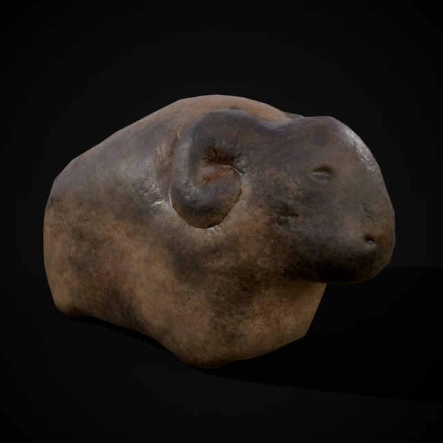Medieval Stone Bull Modello 3D .c4d .max .obj .3ds .fbx .stl .blend 