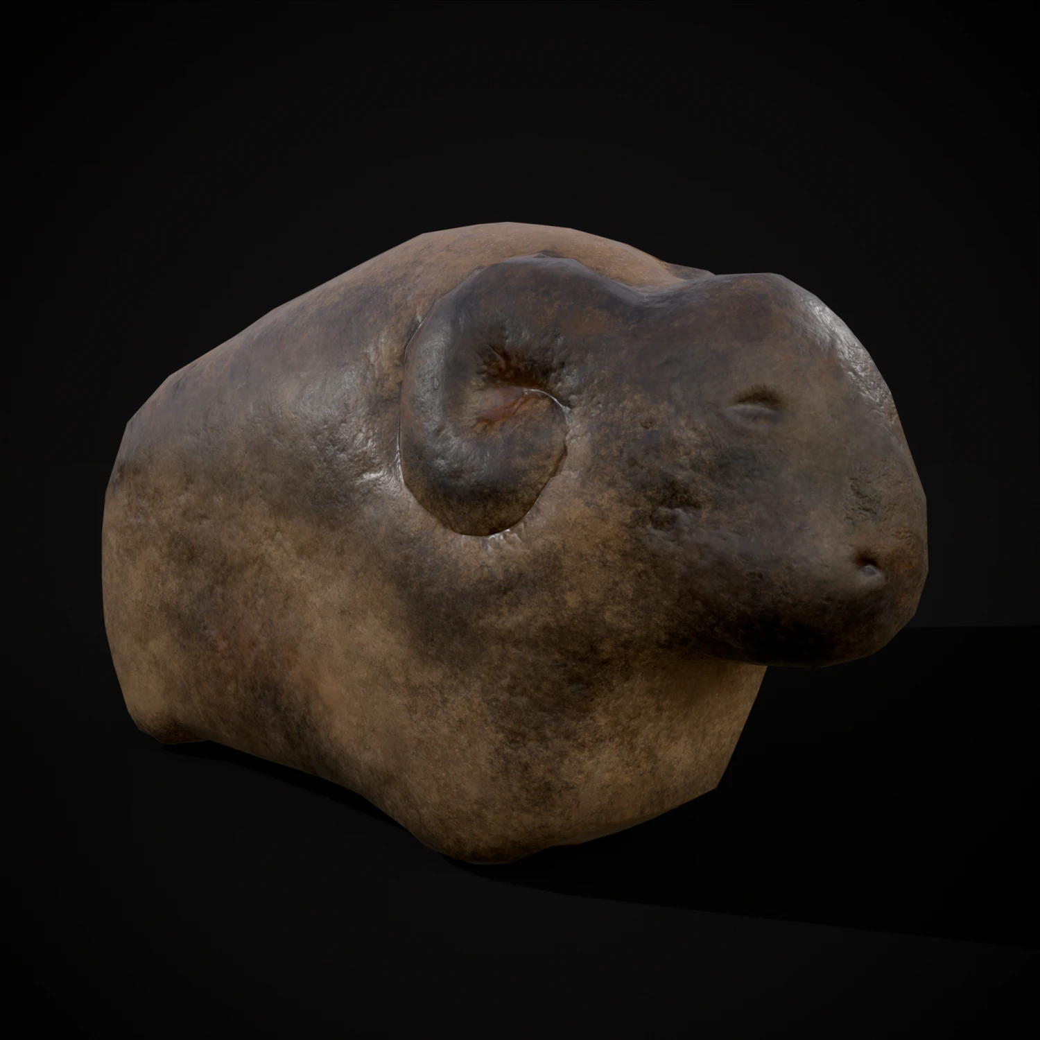Medieval Stone Bull 3D Model .c4d .max .obj .3ds .fbx .stl .blend 