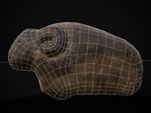 Medieval Stone Bull 3D Model