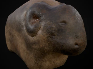 Medieval Stone Bull 3D Model