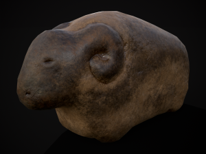 Medieval Stone Bull Modello 3D