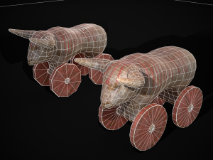 Vintage Carved Bull Toy 3D मॉडल