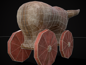 Vintage Carved Bull Toy 3D मॉडल