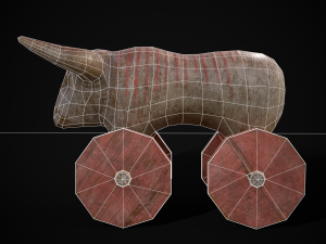 Vintage Carved Bull Toy 3D मॉडल