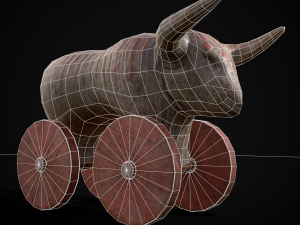Vintage Carved Bull Toy 3D मॉडल