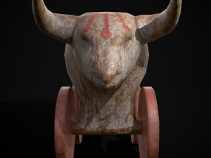 Vintage Carved Bull Toy 3D मॉडल