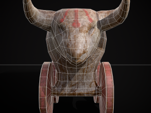 Vintage Carved Bull Toy 3D मॉडल