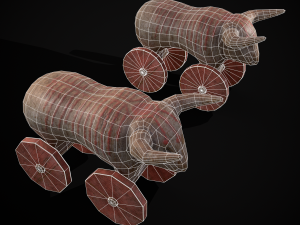 Vintage Carved Bull Toy 3D मॉडल