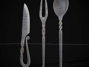 Iron Utensils Set 3D Model