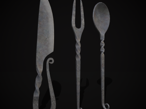 Iron Utensils Set 3D Модель